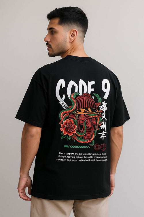 Code 9 "Serpent Rebirth" Samurai Tee (Black)